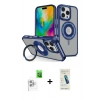 MARSİLYAN™- iPhone 16 Pro Kılıf Nova Minimal Serisi - Şeffaf Pasifik Cam Ekran Koruyucu + Raze Metal Kamera Lens - BZ