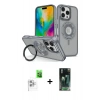 MARSİLYAN™- iPhone 16 Pro Kılıf Nova Minimal Serisi - Siyah 360 Mat Full Body Arka Koruyucu + Raze Metal Kamera Lens - BZ