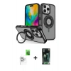 MARSİLYAN™- iPhone 16 Pro Kılıf Nova Minimal Serisi - Siyah 360 Mat Full Body Arka Koruyucu + Raze Metal Kamera Lens - BZ