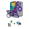 MARSİLYAN™- iPhone 16 Pro Kılıf Nova Minimal Serisi - Siyah 3D Antistatik Cam Ekran Koruyucu + Raze Metal Kamera Lens - CLTM