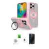 MARSİLYAN™- iPhone 16 Pro Kılıf Nova Minimal Serisi - Siyah 3D Antistatik Hayalet Cam Ekran Koruyucu + Raze Metal Kamera Lens - BZ