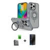 MARSİLYAN™- iPhone 16 Pro Kılıf Nova Minimal Serisi - Siyah 3D Antistatik Hayalet Cam Ekran Koruyucu + Raze Metal Kamera Lens - SH