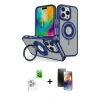 MARSİLYAN™- iPhone 16 Pro Kılıf Nova Minimal Serisi - Siyah 3D Antistatik Mat Seramik Nano Ekran Koruyucu + Raze Metal Kamera Lens - BZ