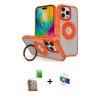 MARSİLYAN™- iPhone 16 Pro Kılıf Nova Minimal Serisi - Siyah 3D Antistatik Seramik Nano Ekran Koruyucu + Çöl Titanyum Raze Metal Kamera Lens