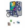 MARSİLYAN™- iPhone 16 Pro Kılıf Nova Minimal Serisi - Siyah 3D Antistatik Seramik Nano Ekran Koruyucu + Çöl Titanyum Raze Metal Kamera Lens