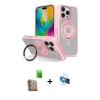 MARSİLYAN™- iPhone 16 Pro Kılıf Nova Minimal Serisi - Siyah 3D Antistatik Seramik Nano Ekran Koruyucu + Çöl Titanyum Raze Metal Kamera Lens