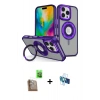 MARSİLYAN™- iPhone 16 Pro Kılıf Nova Minimal Serisi - Siyah 3D Antistatik Seramik Nano Ekran Koruyucu + Çöl Titanyum Raze Metal Kamera Lens