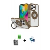 MARSİLYAN™- iPhone 16 Pro Kılıf Nova Minimal Serisi - Siyah 3D Antistatik Seramik Nano Ekran Koruyucu + Raze Metal Kamera Lens - SH