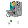 MARSİLYAN™- iPhone 16 Pro Kılıf Nova Minimal Serisi - Siyah Bilvis 0.18mm Plus Cam Ekran Koruyucu + Raze Metal Kamera Lens - BZ
