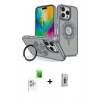 MARSİLYAN™- iPhone 16 Pro Kılıf Nova Minimal Serisi - Siyah Bilvis 3D Cam Ekran Koruyucu + Raze Metal Kamera Lens - BZ