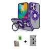 MARSİLYAN™- iPhone 16 Pro Kılıf Nova Minimal Serisi - Siyah Bilvis 3D Mat Cam Ekran Koruyucu + Çöl Titanyum Raze Metal Kamera Lens