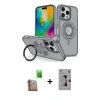 MARSİLYAN™- iPhone 16 Pro Kılıf Nova Minimal Serisi - Siyah Bilvis 3D Mat Cam Ekran Koruyucu + Çöl Titanyum Raze Metal Kamera Lens