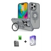 MARSİLYAN™- iPhone 16 Pro Kılıf Nova Minimal Serisi - Siyah Bilvis 5in1 3D Magic Cam Ekran Koruyucu + Raze Metal Kamera Lens - SH