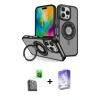 MARSİLYAN™- iPhone 16 Pro Kılıf Nova Minimal Serisi - Siyah Bilvis 5in1 3D Magic Cam Ekran Koruyucu + Raze Metal Kamera Lens - SH