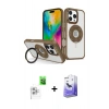 MARSİLYAN™- iPhone 16 Pro Kılıf Nova Minimal Serisi - Siyah Bilvis 5in1 5D Magic Hayalet Cam Ekran Koruyucu + Raze Metal Kamera Lens - BZ