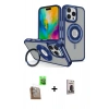 MARSİLYAN™- iPhone 16 Pro Kılıf Nova Minimal Serisi - Siyah Bilvis Hayalet Cam Ekran Koruyucu + Çöl Titanyum Raze Metal Kamera Lens