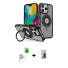 MARSİLYAN™- iPhone 16 Pro Kılıf Nova Minimal Serisi - Siyah Bilvis Hayalet Cam Ekran Koruyucu + Raze Metal Kamera Lens - BZ