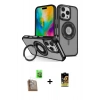 MARSİLYAN™- iPhone 16 Pro Kılıf Nova Minimal Serisi - Siyah Buffer Cam Ekran Koruyucu + Raze Metal Kamera Lens - CLTM