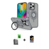 MARSİLYAN™- iPhone 16 Pro Kılıf Nova Minimal Serisi - Siyah Buffer Hayalet Cam Ekran Koruyucu + Siyah Raze Metal Kamera Lens