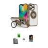 MARSİLYAN™- iPhone 16 Pro Kılıf Nova Minimal Serisi - Siyah Buffer Hayalet Cam Ekran Koruyucu + Siyah Raze Metal Kamera Lens