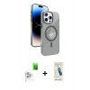 MARSİLYAN™- iPhone 16 Pro Kılıf Nova Modern Prime - Şeffaf Pasifik Cam Ekran Koruyucu + Raze Metal Kamera Lens - BZ