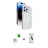 MARSİLYAN™- iPhone 16 Pro Kılıf Nova Modern Prime - Şeffaf Pasifik Cam Ekran Koruyucu + Raze Metal Kamera Lens - BZ