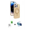 MARSİLYAN™- iPhone 16 Pro Kılıf Nova Modern Prime - Siyah 3D Antistatik Cam Ekran Koruyucu + Raze Metal Kamera Lens - BZ