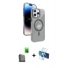 MARSİLYAN™- iPhone 16 Pro Kılıf Nova Modern Prime - Siyah 3D Antistatik Cam Ekran Koruyucu + Raze Metal Kamera Lens - SH