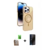 MARSİLYAN™- iPhone 16 Pro Kılıf Nova Modern Prime - Siyah 3D Antistatik Hayalet Cam Ekran Koruyucu + Raze Metal Kamera Lens - CLTM