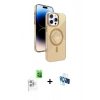 MARSİLYAN™- iPhone 16 Pro Kılıf Nova Modern Prime - Siyah 3D Antistatik Seramik Nano Ekran Koruyucu + Beyaz Raze Metal Kamera Lens