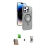MARSİLYAN™- iPhone 16 Pro Kılıf Nova Modern Prime - Siyah Bilvis 3D Cam Ekran Koruyucu + Çöl Titanyum Raze Metal Kamera Lens