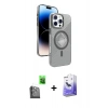 MARSİLYAN™- iPhone 16 Pro Kılıf Nova Modern Prime - Siyah Bilvis 5in1 5D Magic Hayalet Cam Ekran Koruyucu + Siyah Raze Metal Kamera Lens