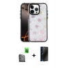 MARSİLYAN™- iPhone 16 Pro Kılıf Odak Prime - Siyah 3D Antistatik Hayalet Cam Ekran Koruyucu + Raze Metal Kamera Lens - SH
