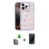 MARSİLYAN™- iPhone 16 Pro Kılıf Odak Prime - Siyah 3D Antistatik Hayalet Cam Ekran Koruyucu + Raze Metal Kamera Lens - SH