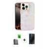 MARSİLYAN™- iPhone 16 Pro Kılıf Odak Prime - Siyah 3D Antistatik Hayalet Cam Ekran Koruyucu + Raze Metal Kamera Lens - SH
