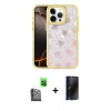 MARSİLYAN™- iPhone 16 Pro Kılıf Odak Prime - Siyah 3D Antistatik Hayalet Cam Ekran Koruyucu + Raze Metal Kamera Lens - SH
