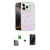 MARSİLYAN™- iPhone 16 Pro Kılıf Odak Prime - Siyah 3D Antistatik Hayalet Cam Ekran Koruyucu + Raze Metal Kamera Lens - SH