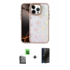 MARSİLYAN™- iPhone 16 Pro Kılıf Odak Prime - Siyah 3D Antistatik Hayalet Cam Ekran Koruyucu + Raze Metal Kamera Lens - SH