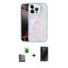 MARSİLYAN™- iPhone 16 Pro Kılıf Odak Prime - Siyah 3D Antistatik Hayalet Cam Ekran Koruyucu + Raze Metal Kamera Lens - SH