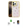 MARSİLYAN™- iPhone 16 Pro Kılıf Odak Prime - Siyah Buffer Hayalet Cam Ekran Koruyucu + Raze Metal Kamera Lens - BZ