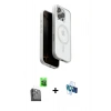 MARSİLYAN™- iPhone 16 Pro Kılıf Pusula Form Serisi - Siyah 3D Antistatik Seramik Nano Ekran Koruyucu + Raze Metal Kamera Lens - SH