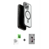 MARSİLYAN™- iPhone 16 Pro Kılıf Pusula Form Serisi - Siyah Bilvis 3D Mat Cam Ekran Koruyucu + Raze Metal Kamera Lens - BZ
