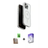 MARSİLYAN™- iPhone 16 Pro Kılıf Pusula Form Serisi - Siyah Bilvis 5in1 3D Magic Cam Ekran Koruyucu + Raze Metal Kamera Lens - CLTM