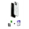 MARSİLYAN™- iPhone 16 Pro Kılıf Pusula Form Serisi - Siyah Bilvis 5in1 3D Magic Cam Ekran Koruyucu + Raze Metal Kamera Lens - SH