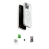 MARSİLYAN™- iPhone 16 Pro Kılıf Pusula Form Serisi - Siyah Bilvis Hayalet Cam Ekran Koruyucu + Raze Metal Kamera Lens - BZ