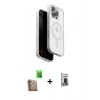 MARSİLYAN™- iPhone 16 Pro Kılıf Pusula Form Serisi - Siyah Bilvis Hayalet Cam Ekran Koruyucu + Raze Metal Kamera Lens - CLTM