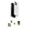MARSİLYAN™- iPhone 16 Pro Kılıf Pusula Form Serisi - Siyah Buffer Cam Ekran Koruyucu + Raze Metal Kamera Lens - CLTM
