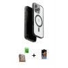 MARSİLYAN™- iPhone 16 Pro Kılıf Pusula Form Serisi - Siyah Buffer Hayalet Cam Ekran Koruyucu + Raze Metal Kamera Lens - CLTM