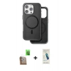 MARSİLYAN™- iPhone 16 Pro Kılıf Pusula Işık Koleksiyonu - Şeffaf Pasifik Cam Ekran Koruyucu + Raze Metal Kamera Lens - CLTM