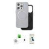 MARSİLYAN™- iPhone 16 Pro Kılıf Pusula Işık Koleksiyonu - Şeffaf Pasifik Cam Ekran Koruyucu + Raze Metal Kamera Lens - BZ
